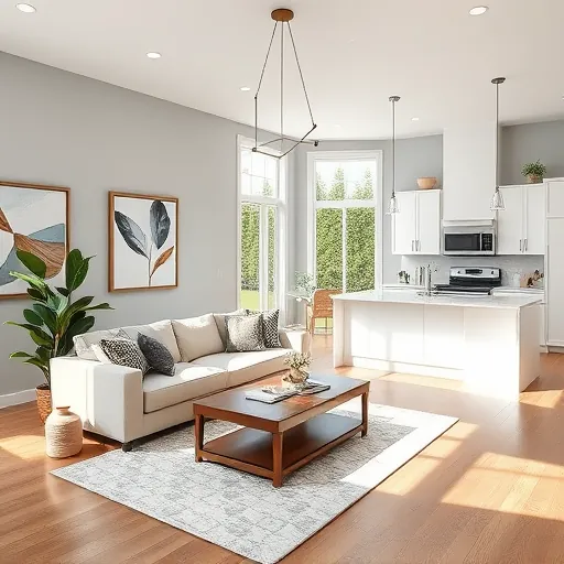 Home remodeling in Sunset Valley TX featuring a renovated living room with modern design, natural light, and elegant decor.