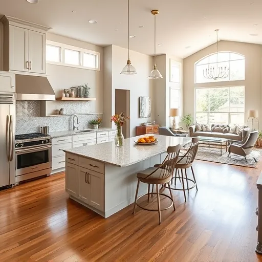 Completed home remodeling in Bee Cave, TX featuring a modern kitchen with high-end appliances and elegant decor.