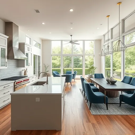 Modern kitchen remodel in Windsor Park TX featuring stainless steel appliances, quartz countertops, and custom cabinetry.