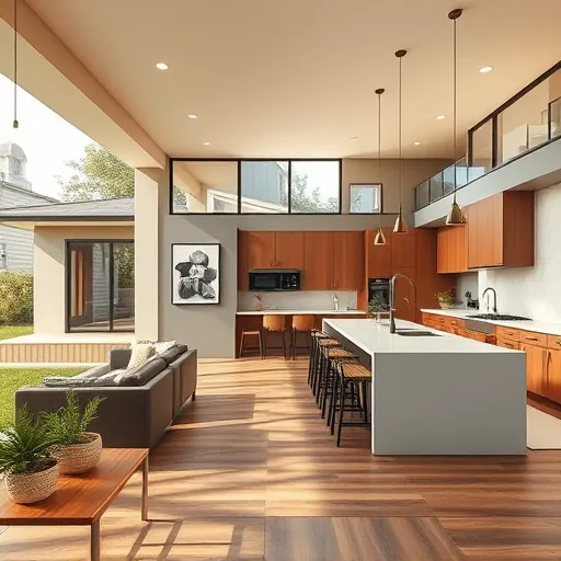 Completed home remodeling project in Austin, TX showcasing modern design and stylish interiors without people.