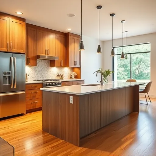 Recently remodeled Austin kitchen with modern cabinetry, granite island, stainless steel appliances, and natural light.