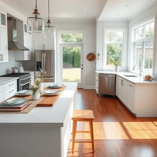 Modern kitchen in Cedar Valley TX with stainless steel appliances, quartz countertops, and custom cabinetry.