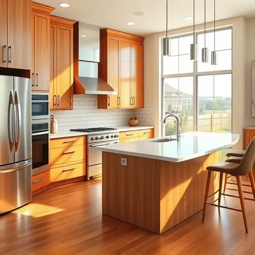 Modern Clarksville kitchen with granite countertops stainless steel appliances custom wood cabinets natural light hardwood floors and stylish decor