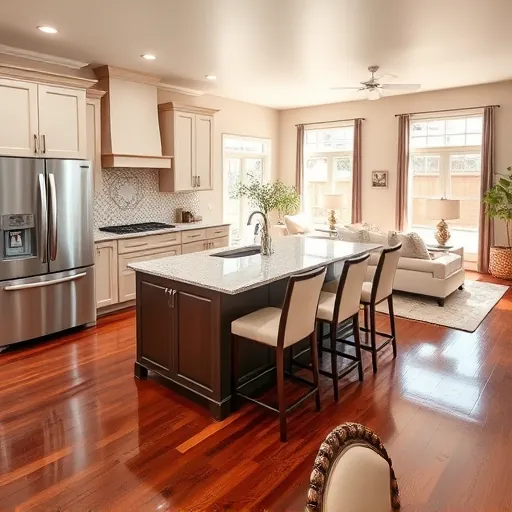 Beautifully renovated kitchen in Travis Country TX with modern cabinetry, spacious island, and natural light illuminating the space.