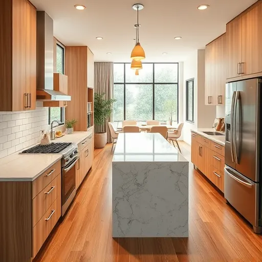 Remodeled Austin kitchen with granite countertops, stainless steel appliances, custom cabinetry, and natural light.