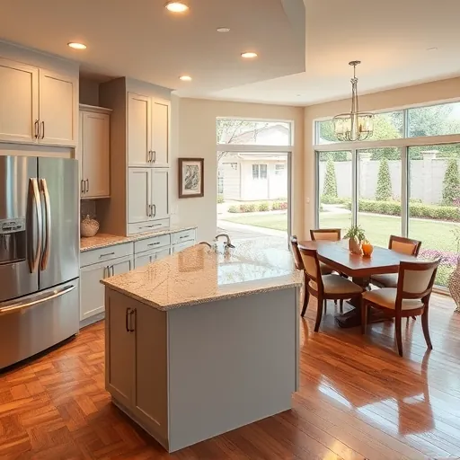 Completed home remodeling project in Manchaca TX, showcasing a modern kitchen with custom cabinetry and granite countertops.