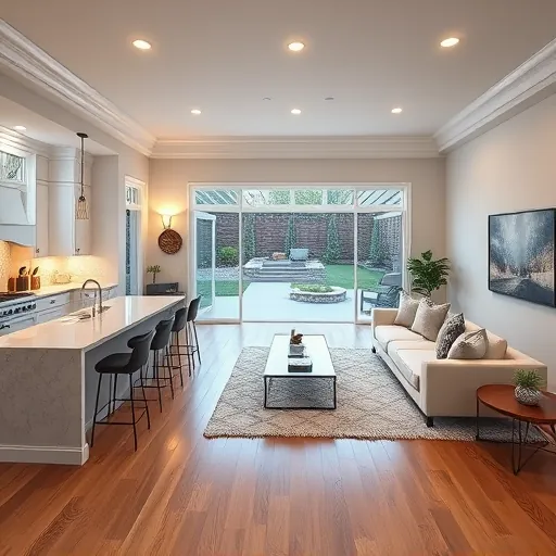 Home remodel in Tarrytown TX featuring open-concept living space, modern kitchen, hardwood floors, and landscaped backyard.