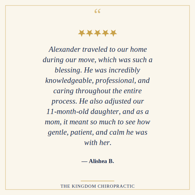 5-star review from Alishea B. — Alexander traveled to our home during our move, incredibly knowledgeable, professional, and caring.