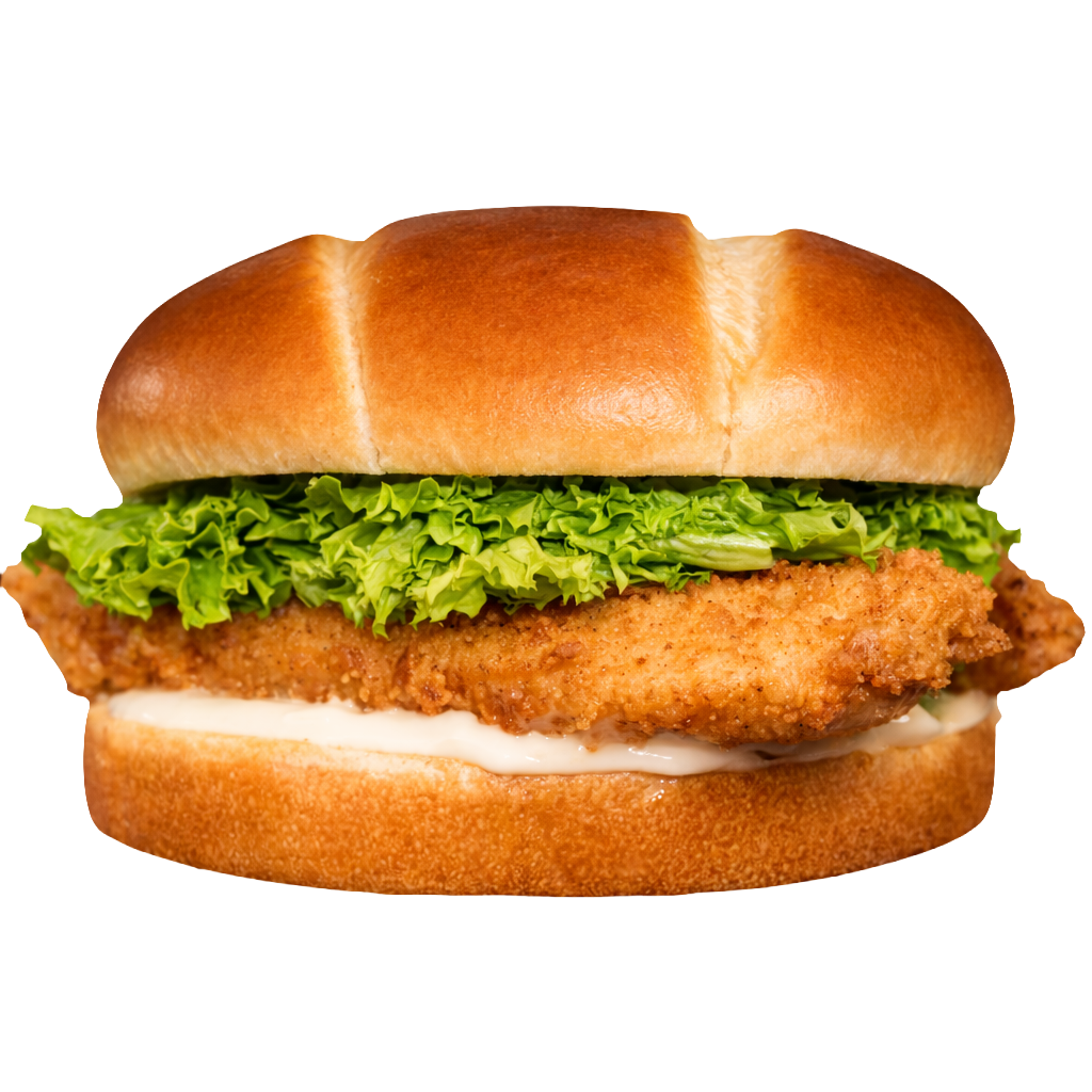 Chicken sandwich with iceberg lettuce and mayonnaise