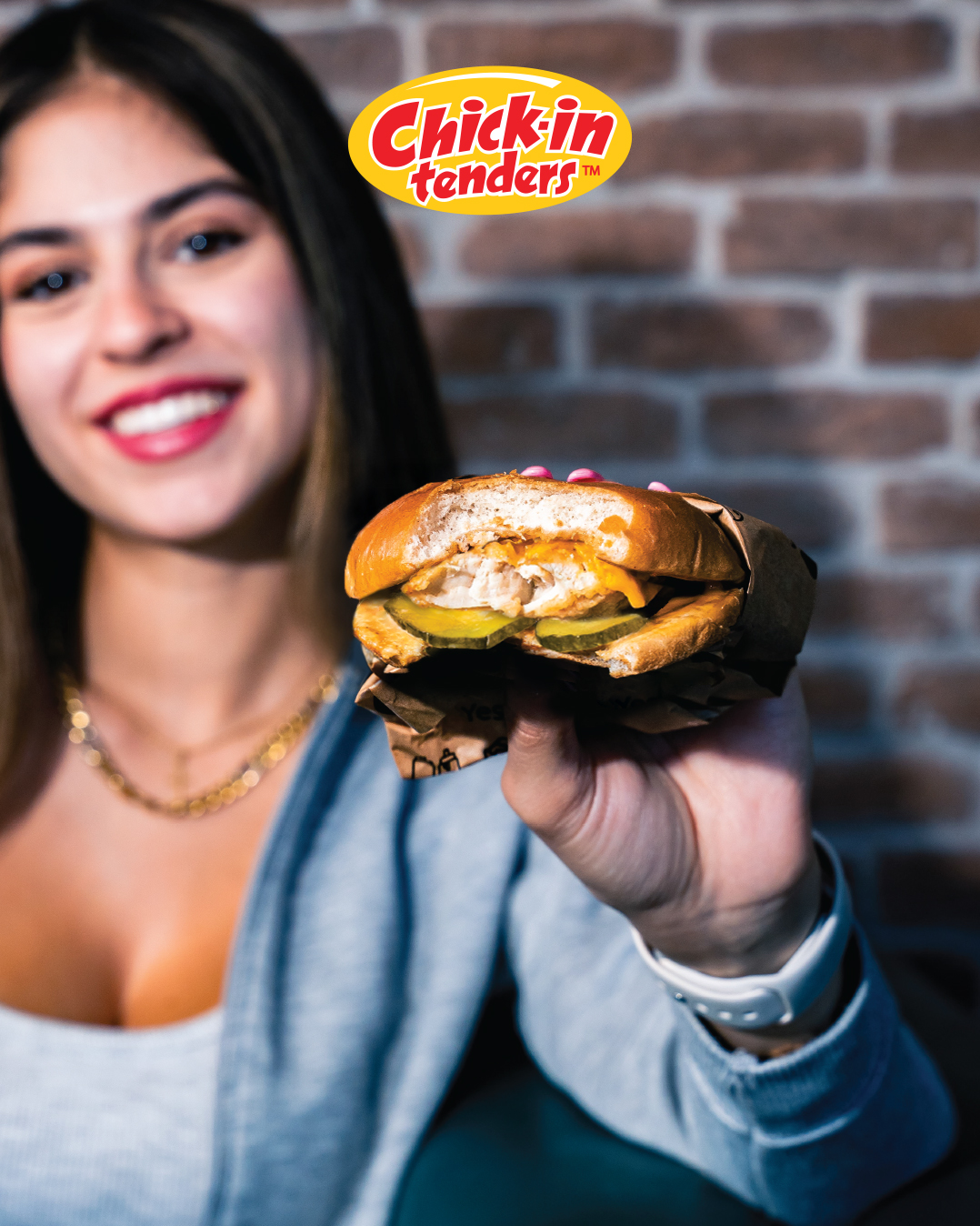 Chick-in Tenders chicken burger