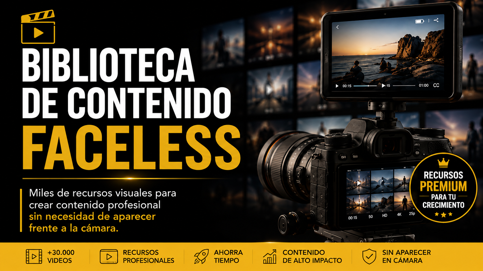 Biblioteca Premium de Videos Faceless