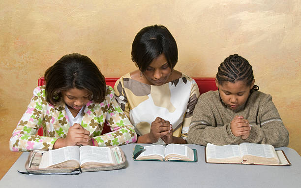 Group study with open books, daily faith habits for mothers, growing spiritually as a mother, Scripture reading and devotion focus