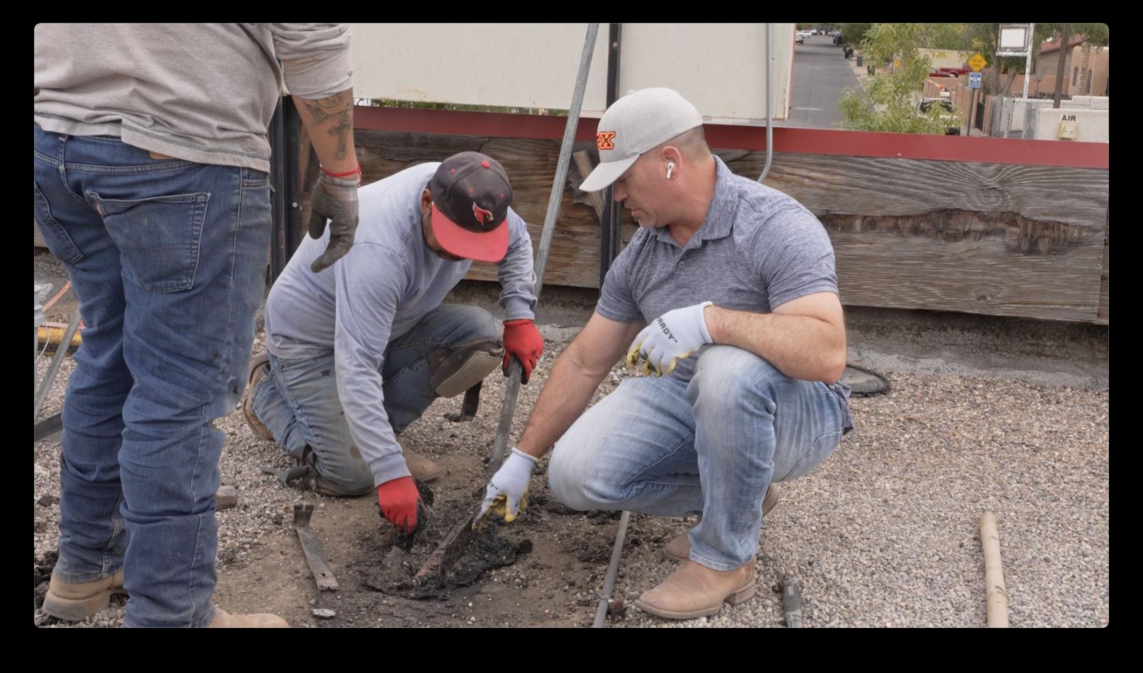 On the ground with the crew during site work