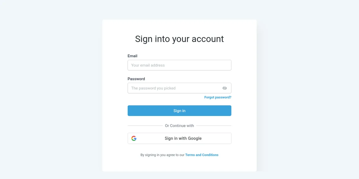 HighLevel sign in page: Sign into your account, with Email and Password fields, a Forgot password? link, a Sign in button, and Sign in with Google