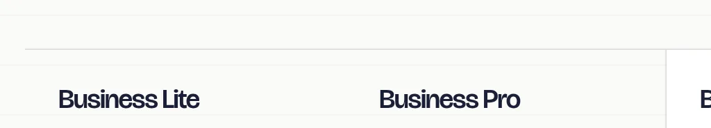 Dialzara pricing page with Business Lite at $29 a month for 60 minutes, Business Pro at $99, Business Plus at $199, and Business Elite at $349, with overage rates