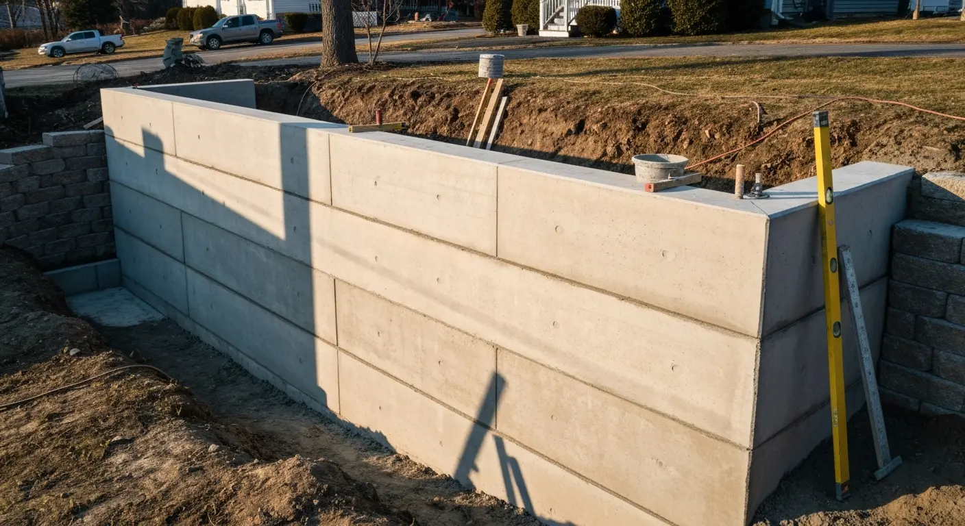 Retaining wall installation