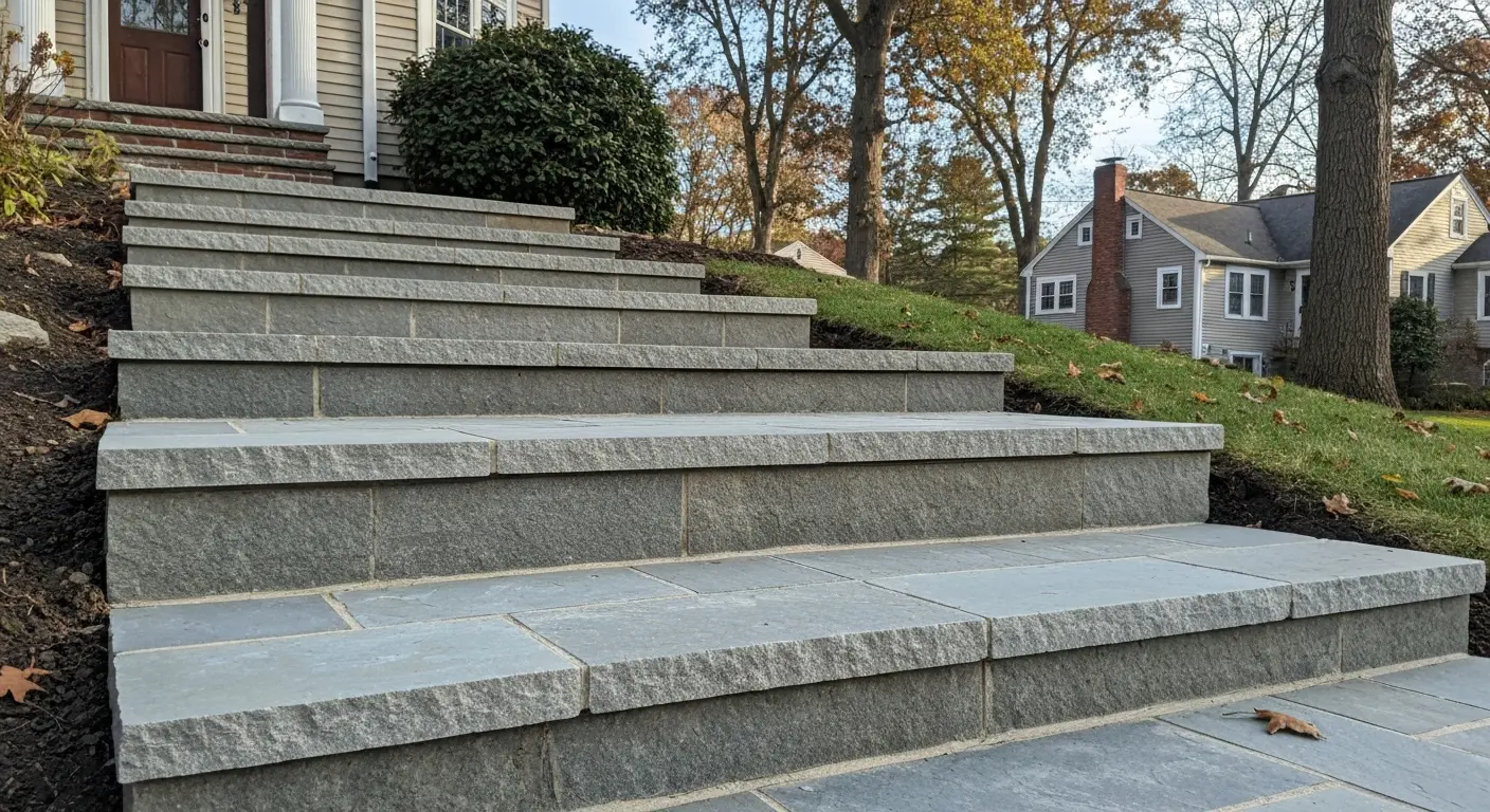 Stone steps installation
