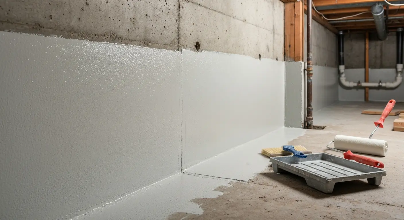 Basement wall waterproof coating