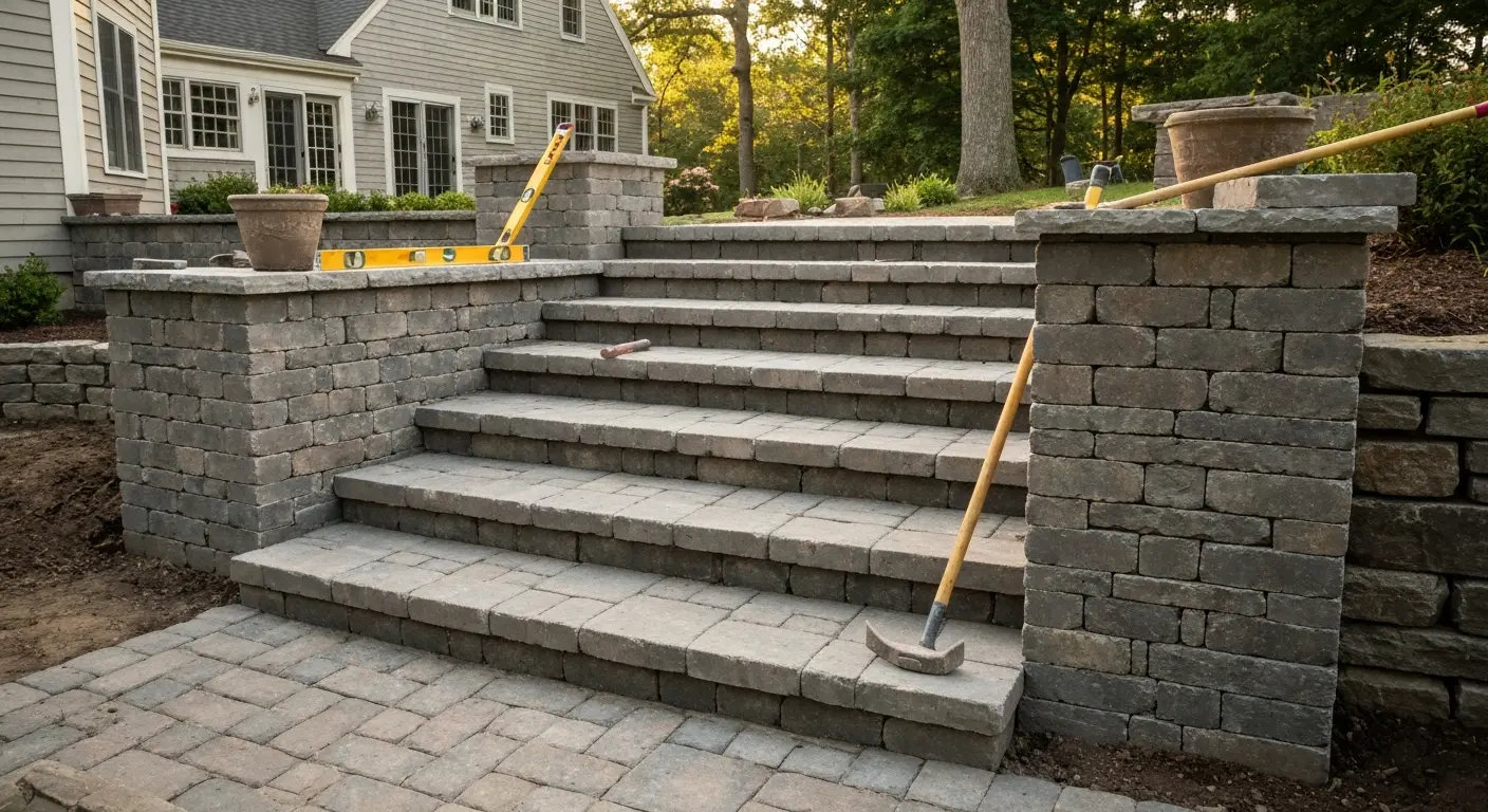 Backyard patio steps