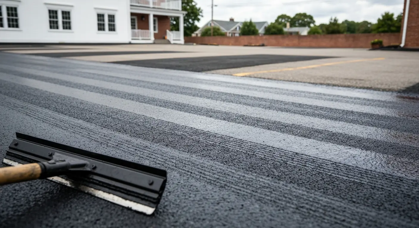 Asphalt sealcoating service application