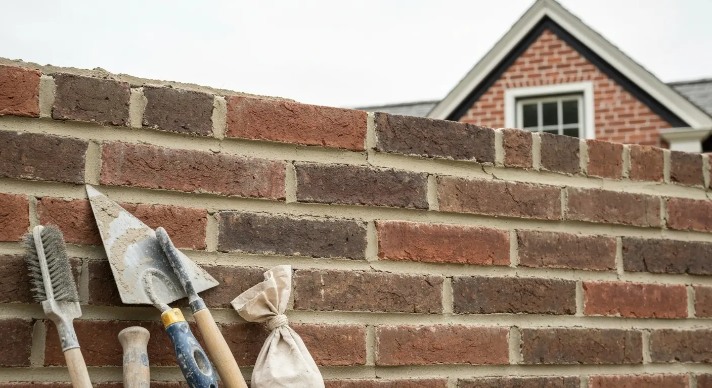 Masonry restoration on historic building
