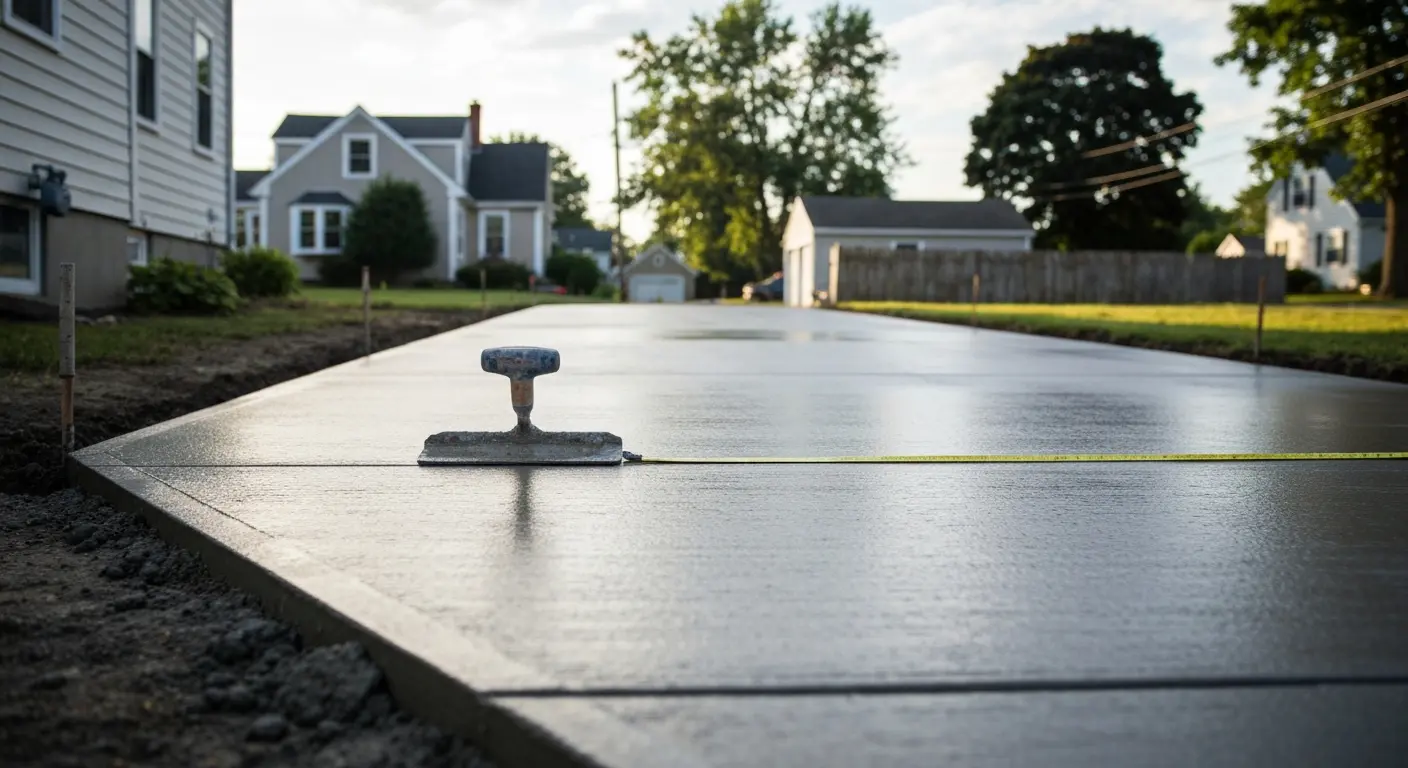 Concrete driveway in Meriden