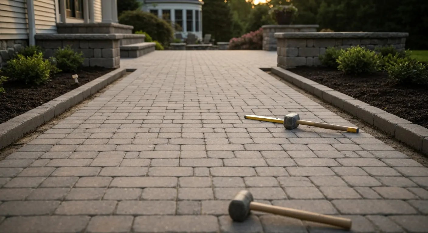 Paver walkway construction