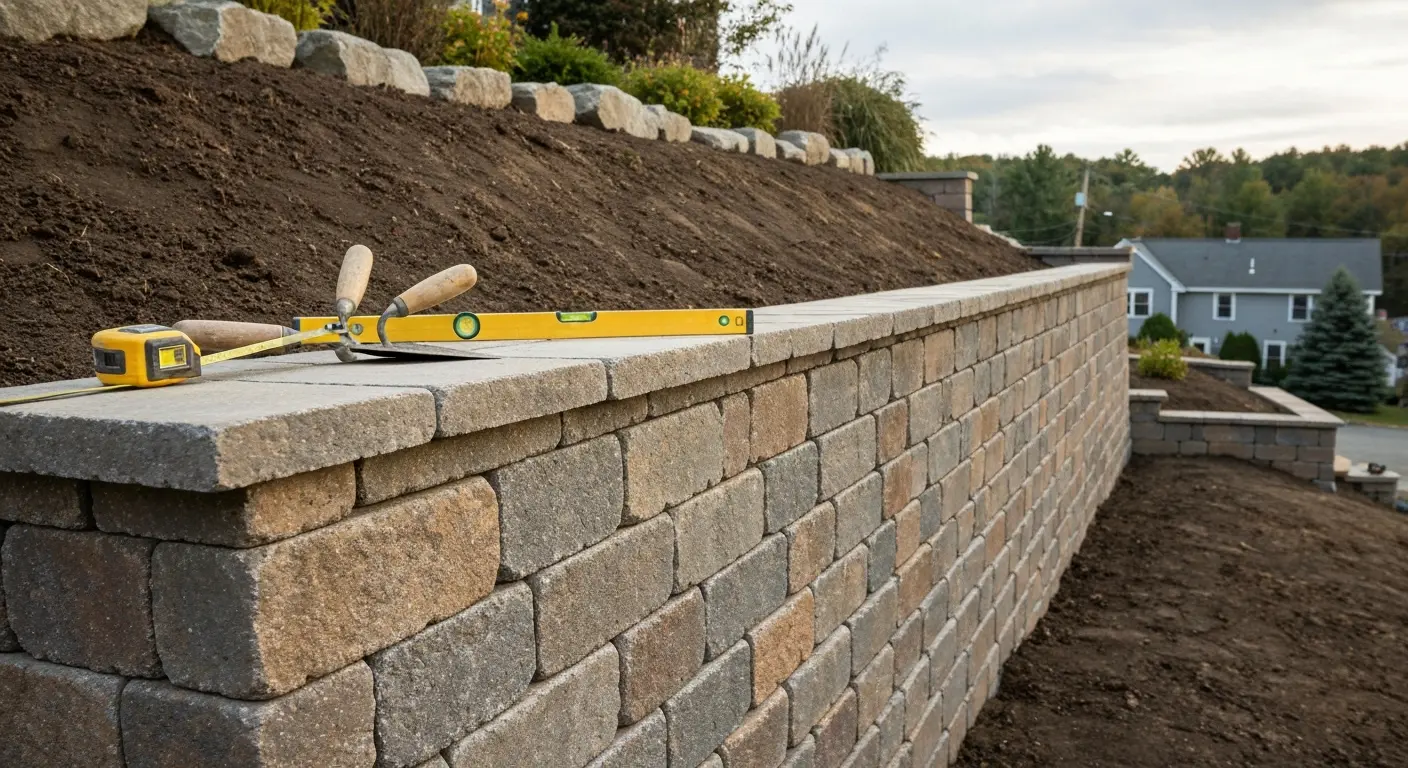 Retaining wall installation