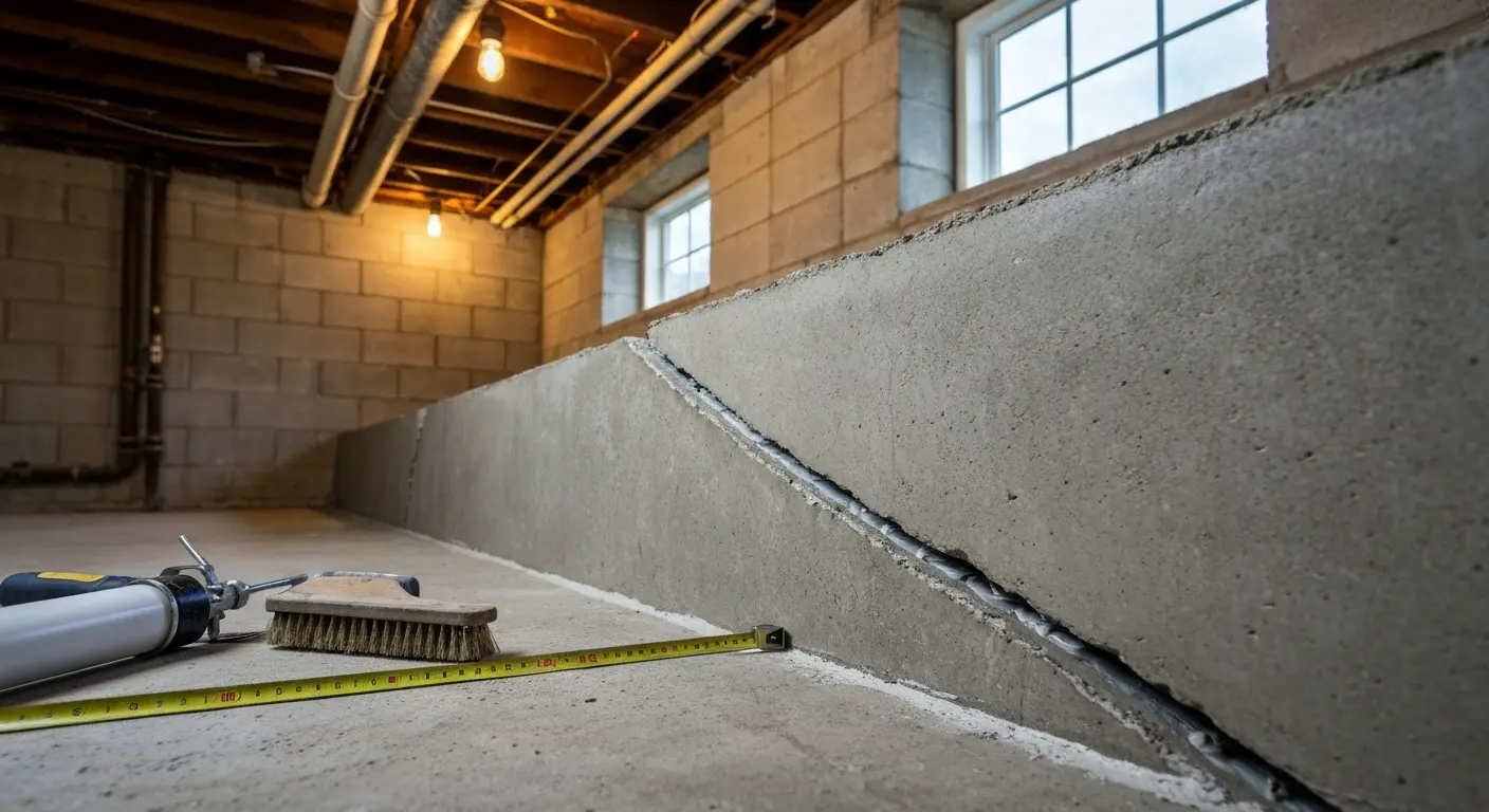 Foundation crack repair in Meriden