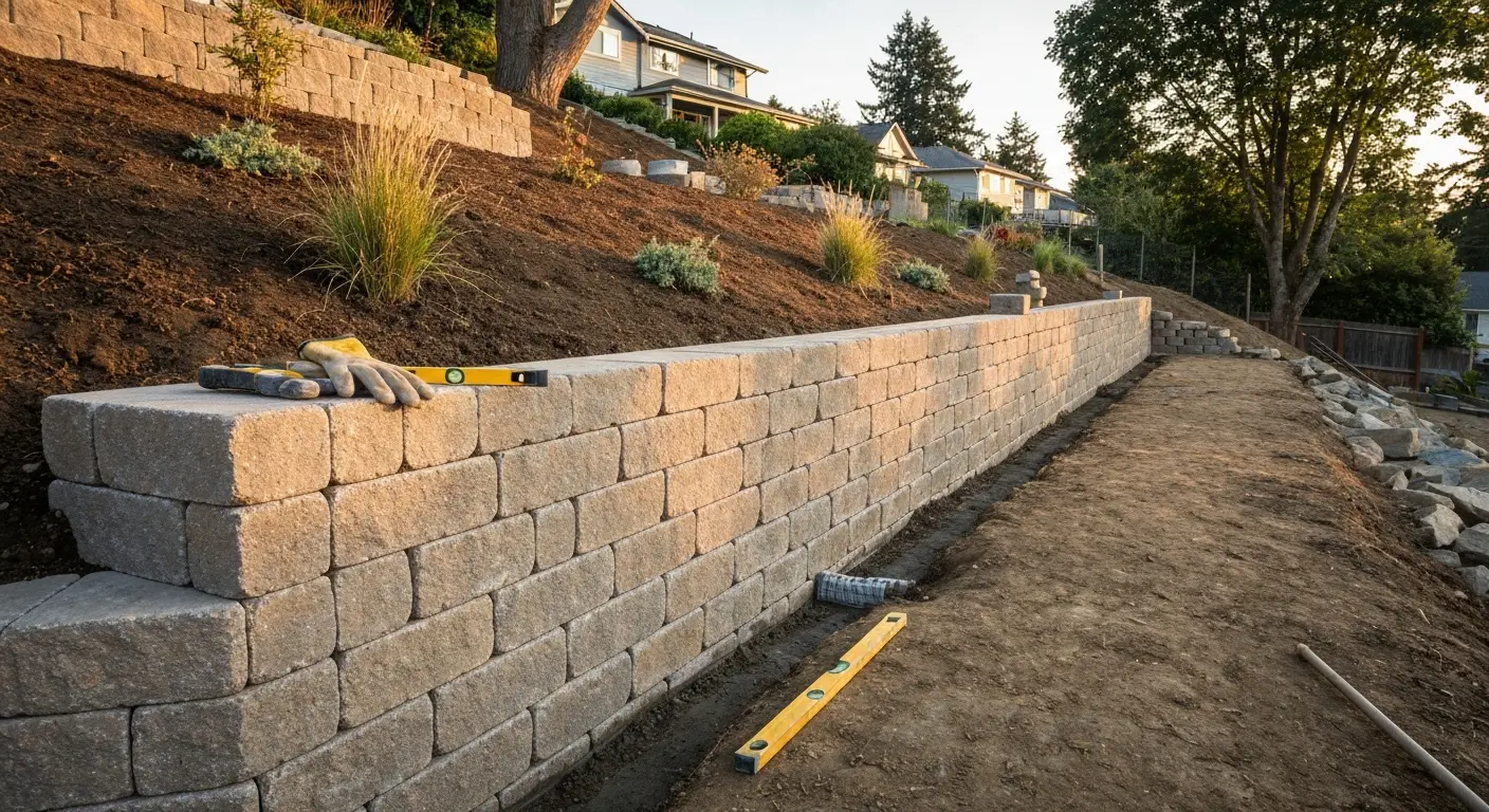 Retaining wall installation