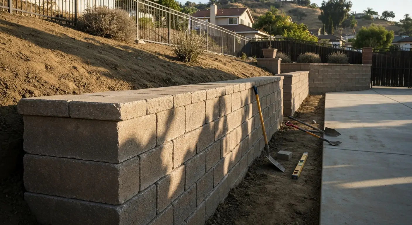 Retaining wall installation