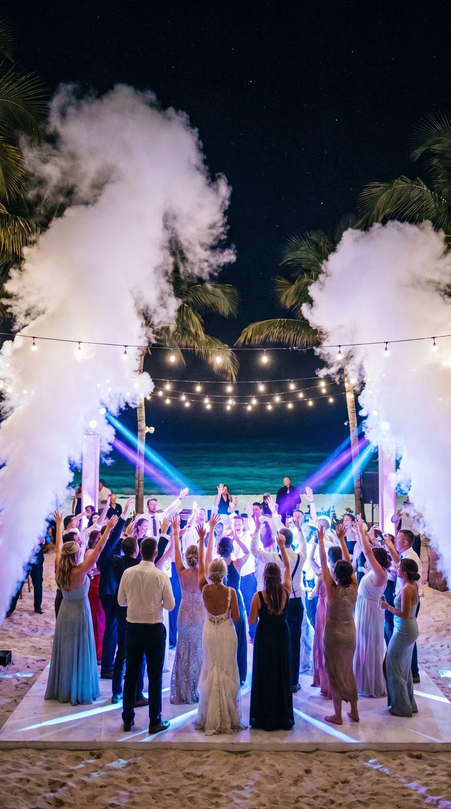 CO₂ jets firing over a dance floor