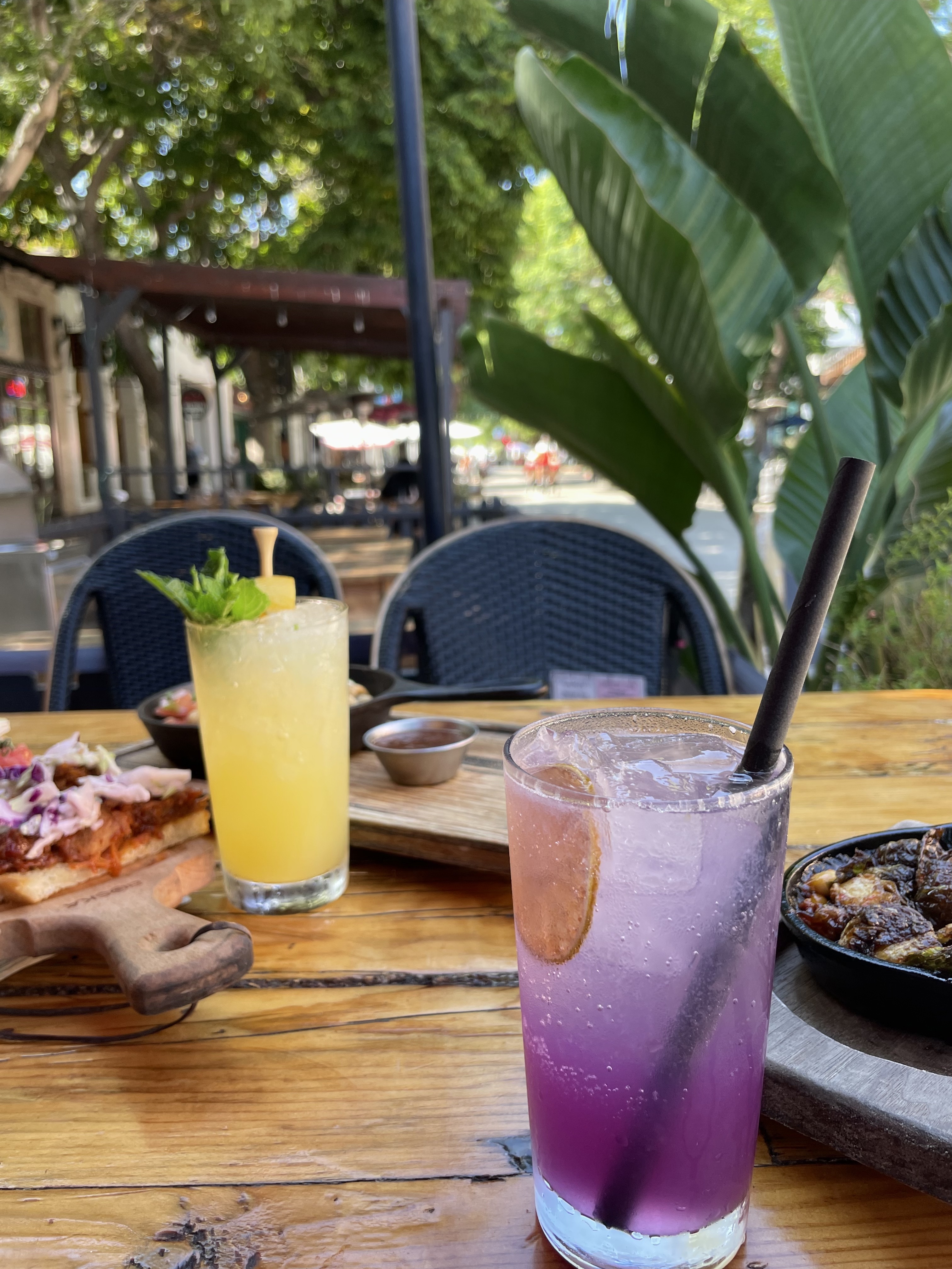 Happy hour patio spread at The Cruisery Santa Barbara
