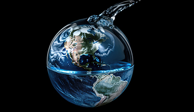Pure water droplet — clean, purified water