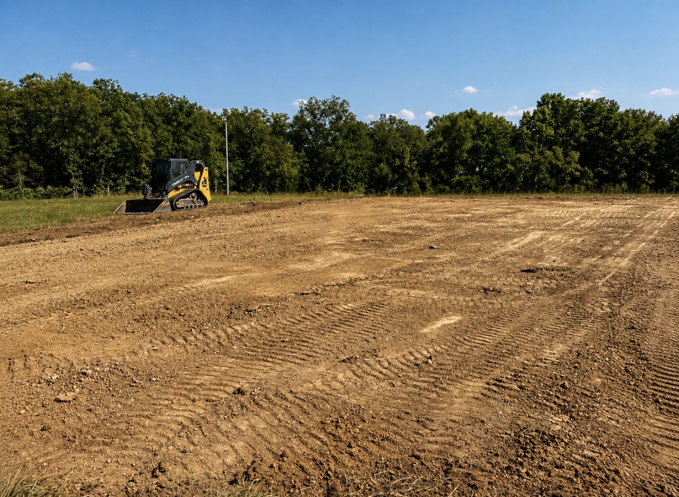 Land clearing and grading for a manufactured home site in Texas