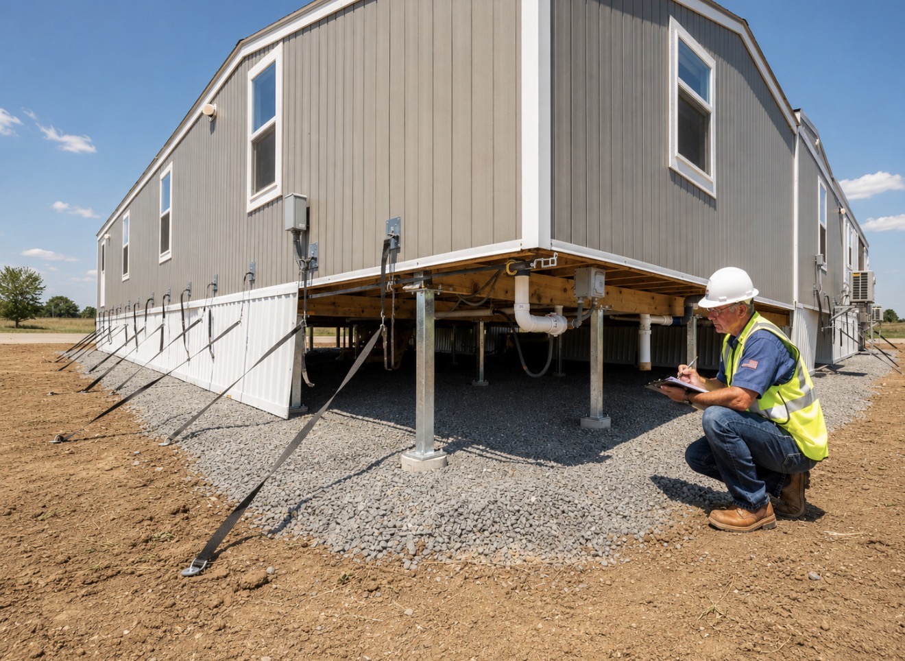 Permits and inspections coordination for manufactured home installation