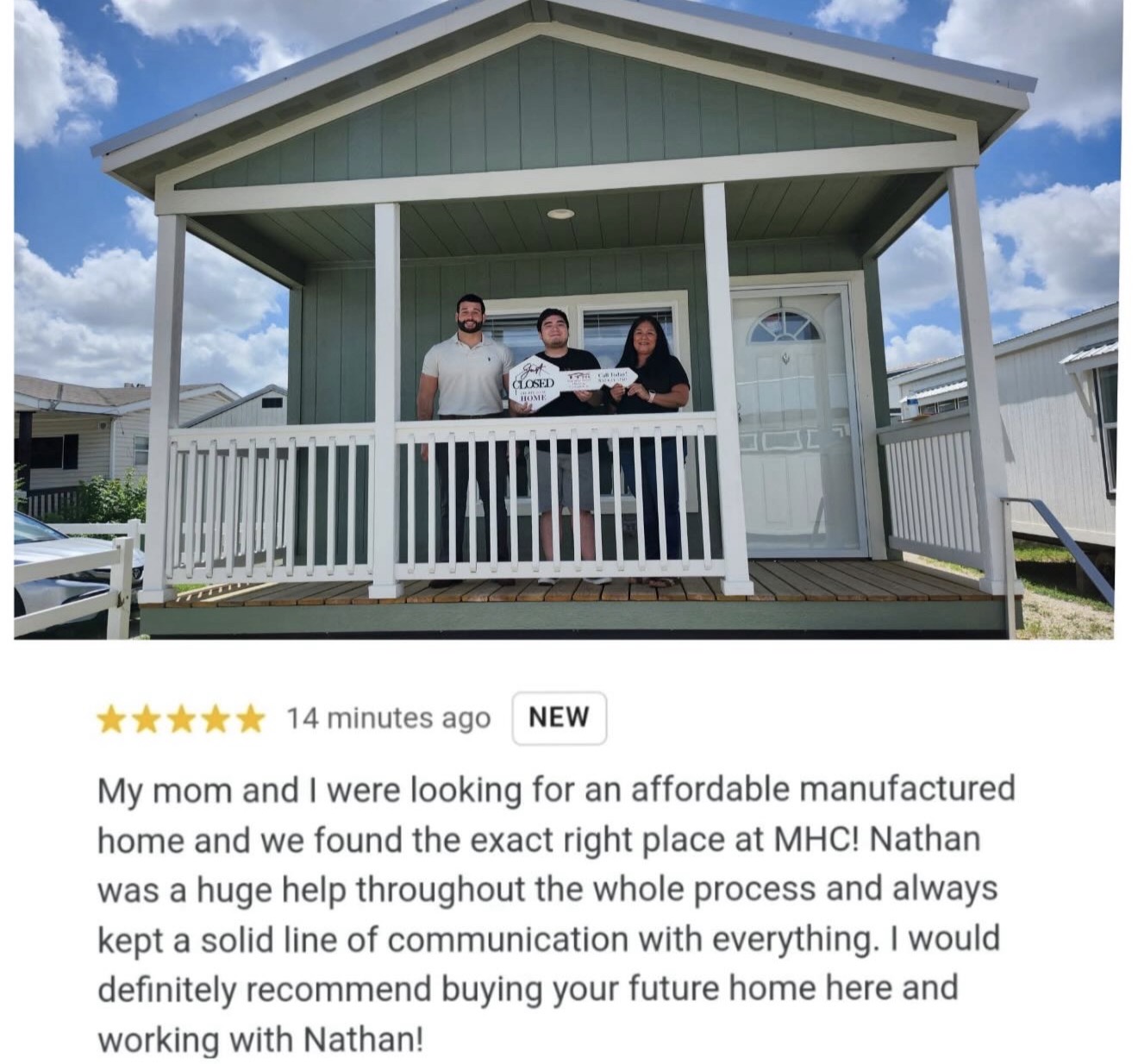 Customer closing photo