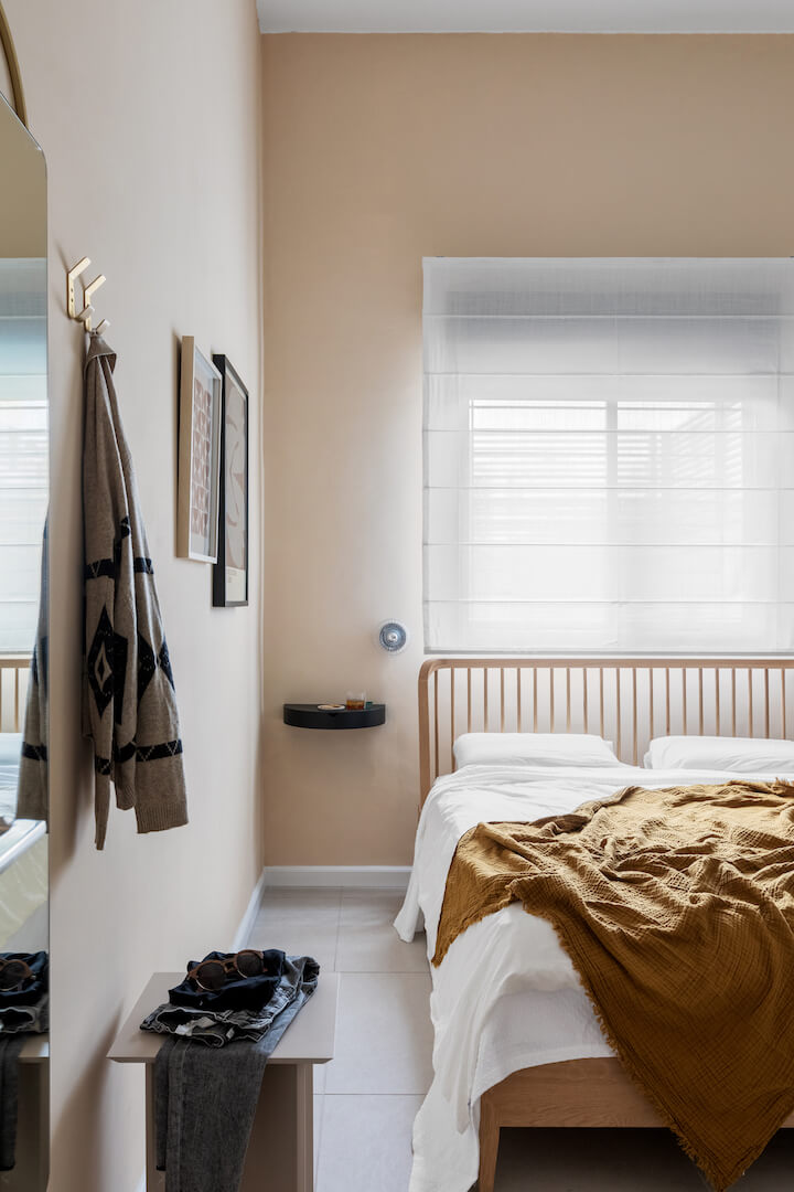 חדר שינה לאחר שיפוץ בגמר רגוע