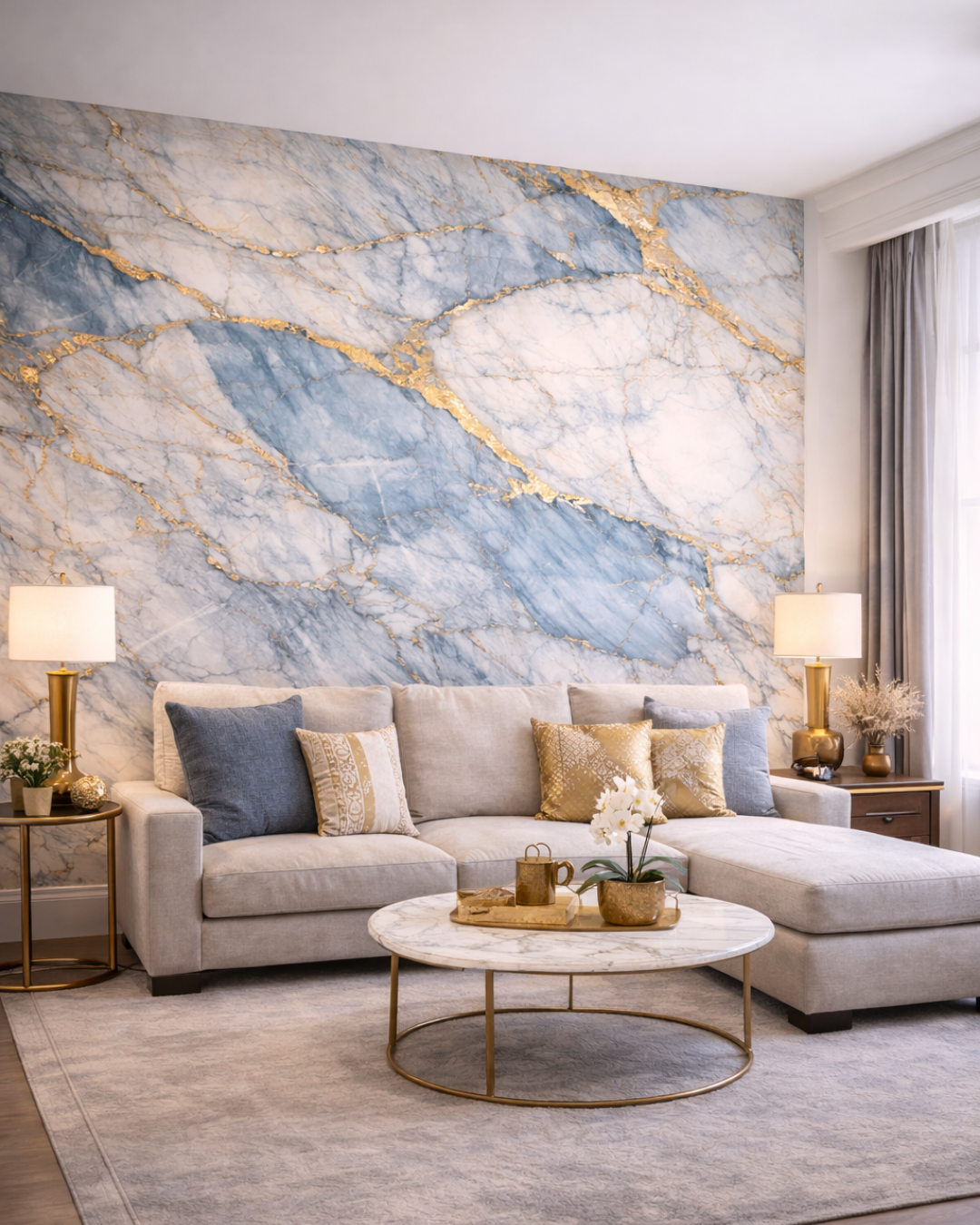 Après — intérieur transformé avec crédence adhésive