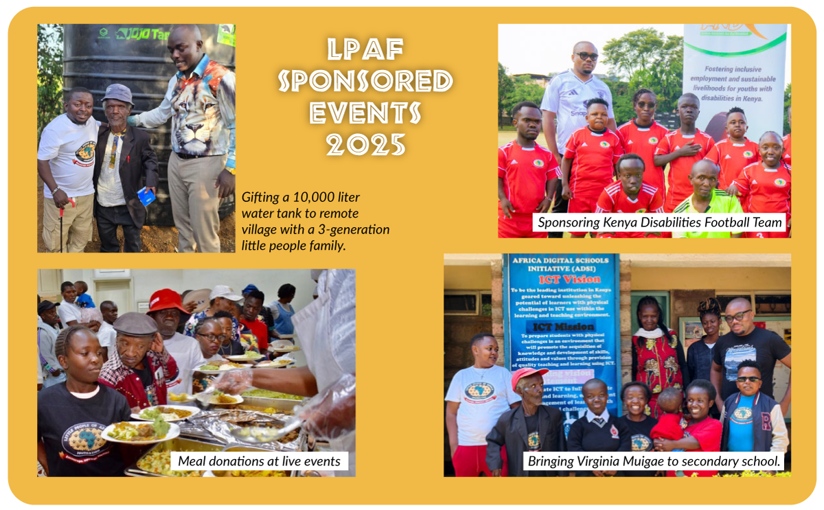 Group of African little people riding together on a community bicycle, symbolizing unity and mobility.