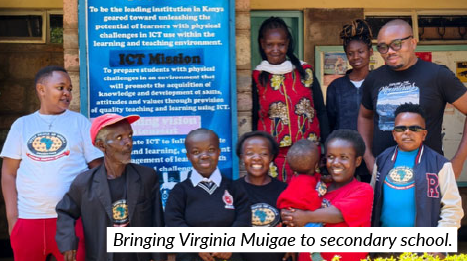 Group of African little people riding together on a community bicycle, symbolizing unity and mobility.