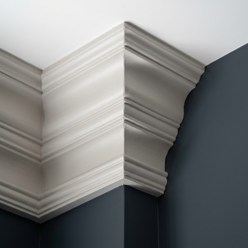 Perfectly mitered crown molding joint — zero gap