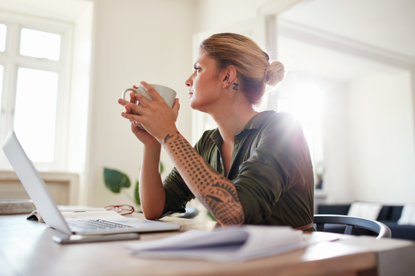 Business woman thinking 