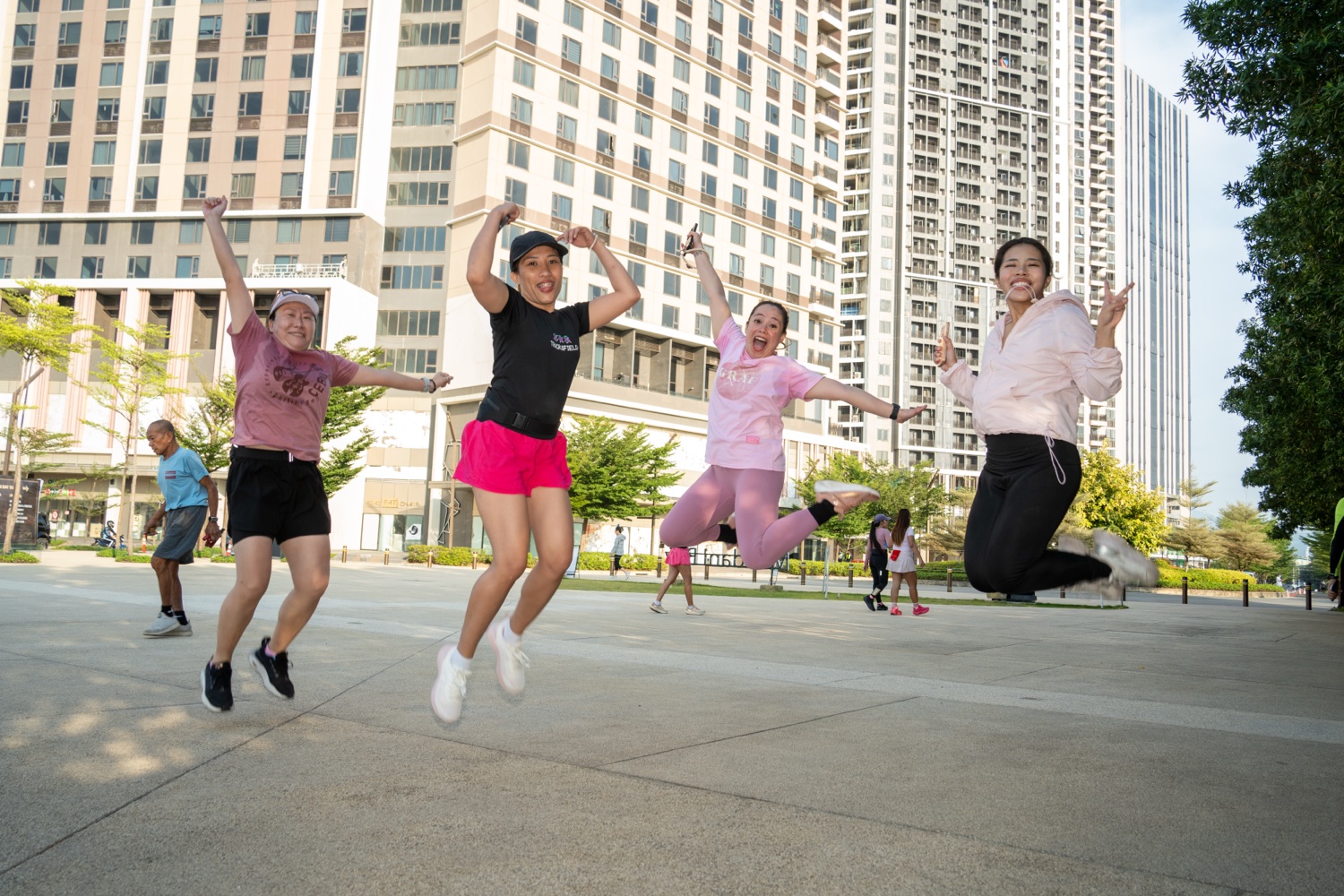 Members jumping in celebration