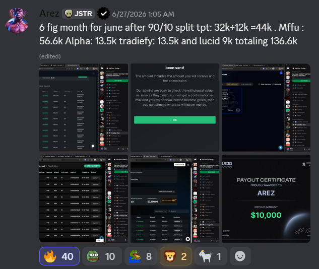A Six-Figure Month — $136,600 — Topstep, MFFU, Alpha, Tradeify and Lucid payouts combined