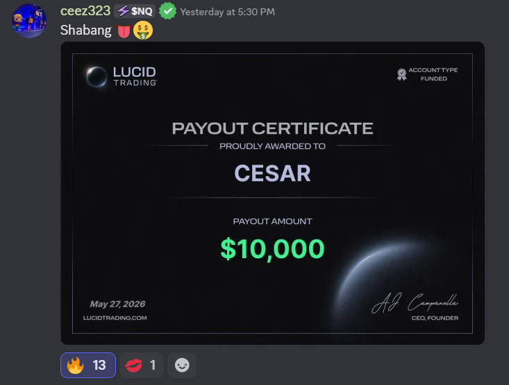 Cesar's Third $10,000 Payout — "Shabang" — $30,000 total for Cesar in a single month