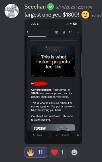 Seechan's Largest Payout Yet — $1,800 instant payout sent straight to the bank