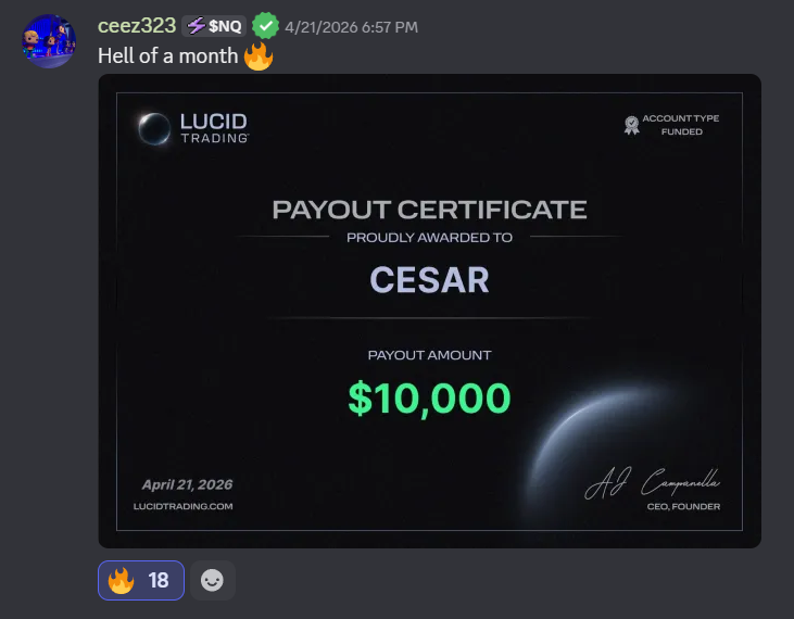 Cesar Does It Again — $10,000 — "Hell of a month" — Cesar's second $10K cert, April 21, 2026