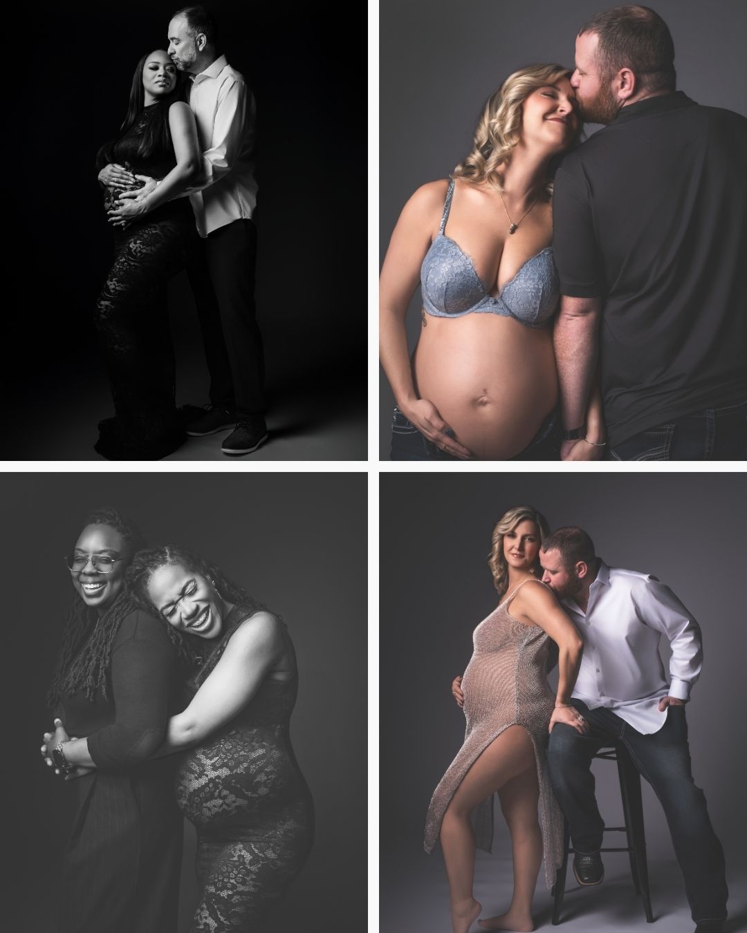 Expecting couple maternity photography in Atlanta Georgia with intimate pose