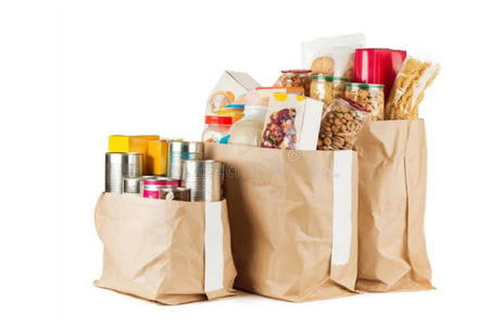 Food-grade kraft paper bags for grocery and produce packaging